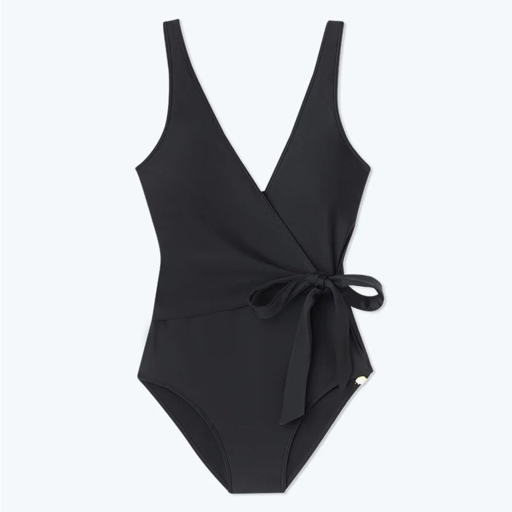 Summersalt Swim Suit 16 Perfect Wrap One Piece Black Compression Minimal Classic